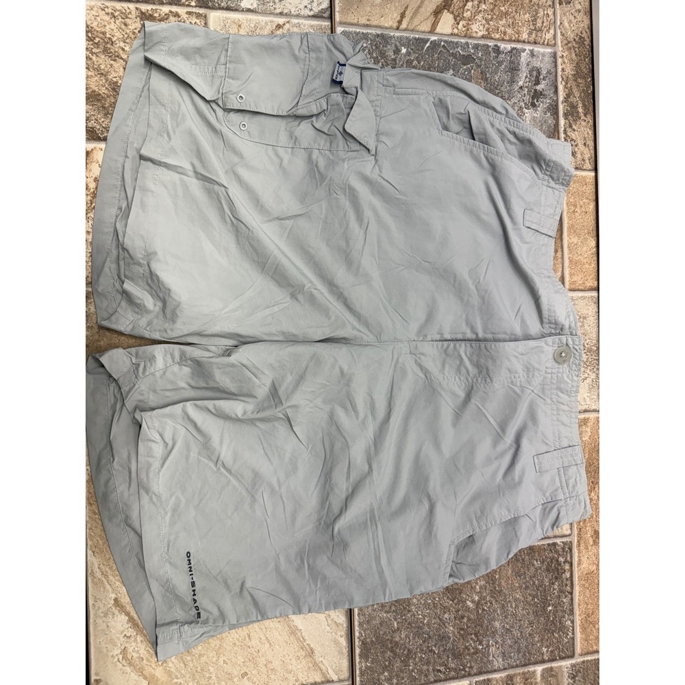 Columbia PFG Omni-Shade Mens Fishing Shorts Gray Cargo Performance Size L 8L